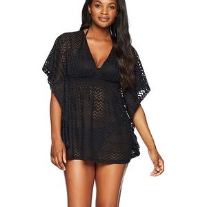 Coastal Blue Swimwear Open Back Batwing Cover Up